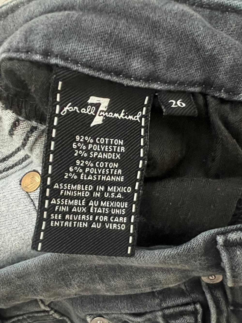 7 For All Mankind Black Skinny Jeans - Picture 5 of 5